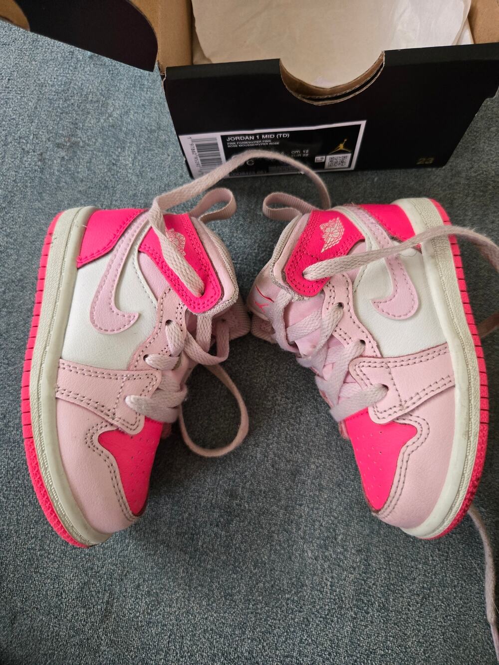Jordan 1 Mid Fierce Pink Toddler Sneakers Retro Shoes DQ8425-661 Kids Size 6C